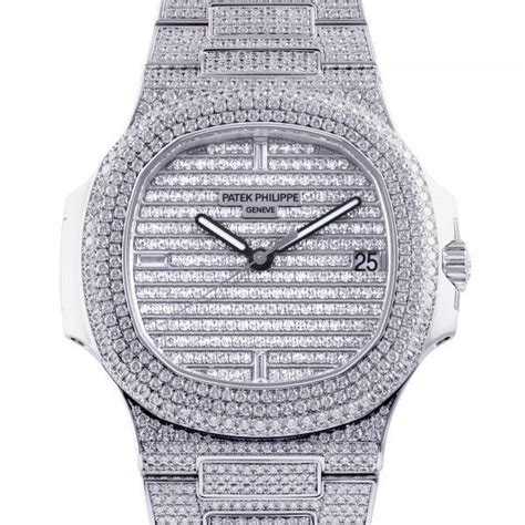 iced-out white gold patek philippe nautilus 5719 1g-001|Patek Philippe Nautilus 5719/10G.